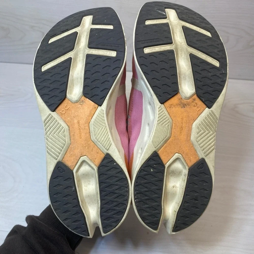 On Women 10.5 Cloudsurfer Running Shoes CloudTec Pink Orange Athletic Sneakers
